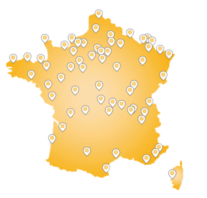 Carte de France du réseau Relais Confiance Tschoeppé, spécialistes du portail alu